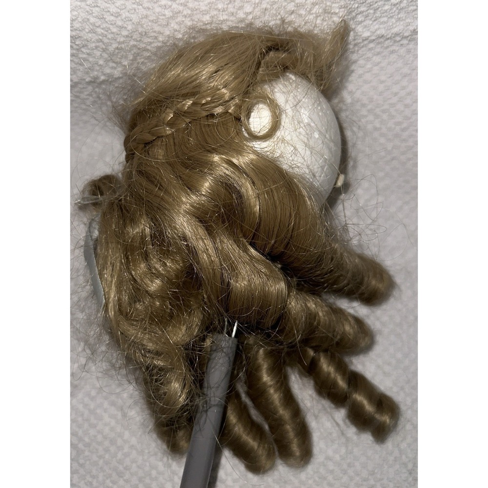 Doll Wig SIZE 12-13 BLONDE Wig With  Ringlet Curls And Side Braids - Picture 5 of 7